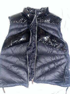Armani Exchange Glossy Quilted Black Puffer Vest